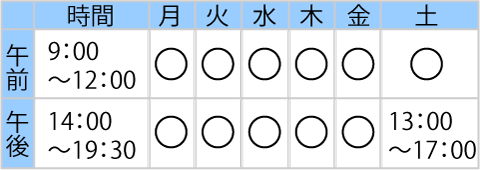 診療時間表